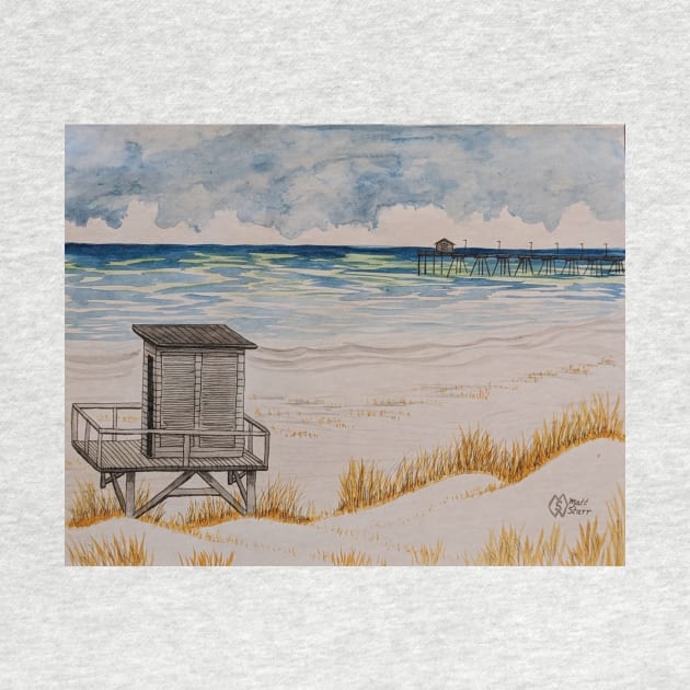 Lifeguard station at the pier by Matt Starr Fine Art